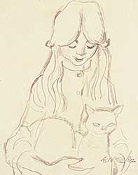 #339 ~ Winter - Untitled - Girl with Cat