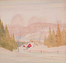 #487 ~ Norwell - Untitled - The Red Cabin in Winter