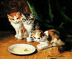 #216 ~ Neuville - Untitled - Kittens Drinking Milk