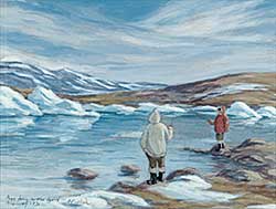 #496 ~ Noeh - Boys Fishing in the Fjord, Pangurtung, 1970