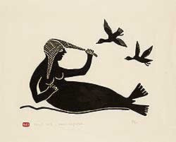 #1087 ~ Napartuk - Untitled - Sedna with Birds  #24/40
