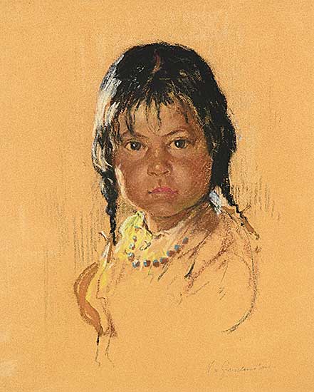 #2174 ~ de Grandmaison - Untitled - Child with Blue and Brown Beads
