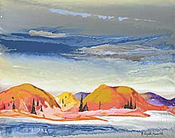 #2228 ~ Haworth - Untitled - Ochre and Coral Hills