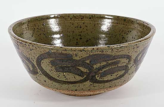 #2274 ~ Lindoe - Untitled - Speckled Bowl with Swirl Pattern