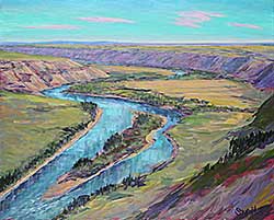 #2318 ~ Phelps - Red Deer River from the Orkey Viewpoint