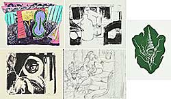 #2337 ~ School - 5 Unframed Works by Various Artists