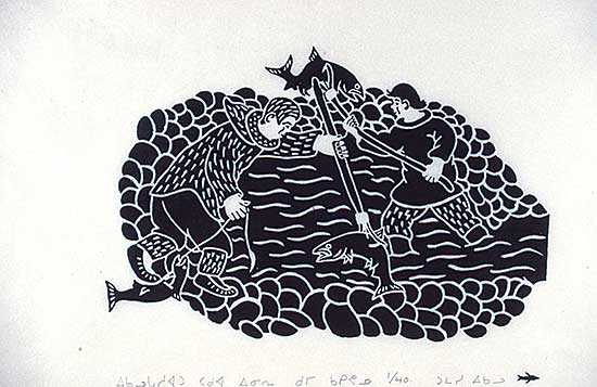#36 ~ Echalook - Untitled - Men Fishing  #1/40