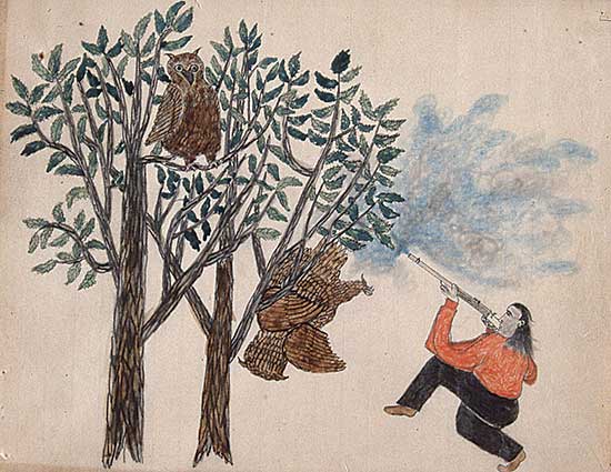 #79 ~ School - Owl Shooting by Blackfoot Indian