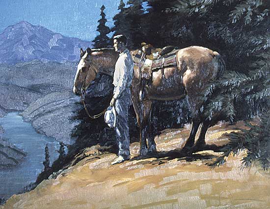 #98 ~ Freeman - Untitled - Last Look, Horse and Rider