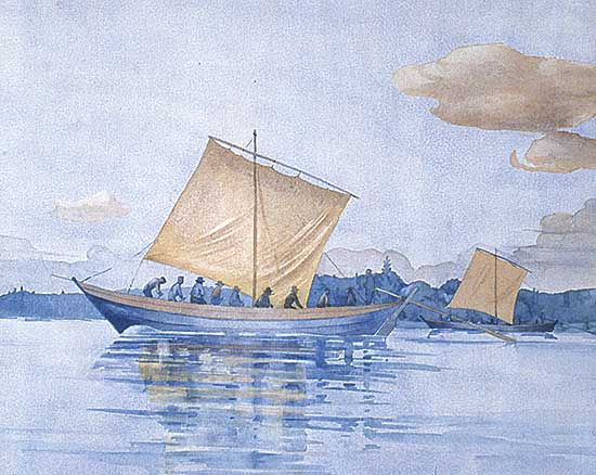 #244 ~ Semmens - Untitled - Pair of Sail Boats