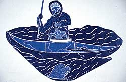 #34 ~ Inuit - Man Hunting in Summer by Kayak  #3/40