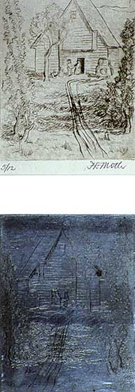 #19 ~ Motter - Untitled - Rural Landscape  #5/12 with Etching Plate