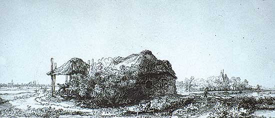 #73 ~ Rembrandt - Cottage and Hay Barn