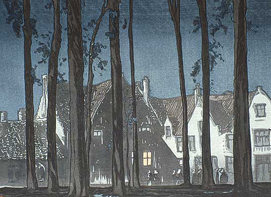 #89 ~ Urushibara - The Beguinage, Bruges  No.45