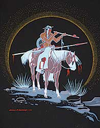 #53 ~ Tailfeathers - Untitled - Indian on Horseback