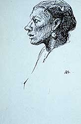 #271 ~ Lismer - Untitled - Portrait of a South African Woman, 1936