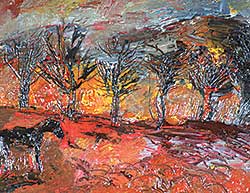 #304 ~ Monro - Untitled - Horse in Red Landscape