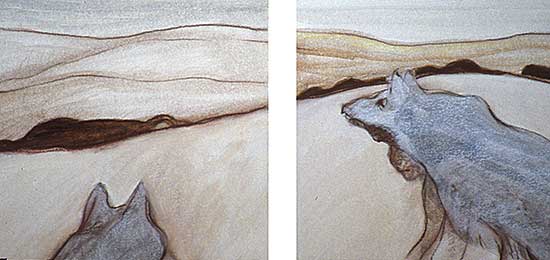 #38 ~ Cardinal-Schubert - Untitled - Wolves