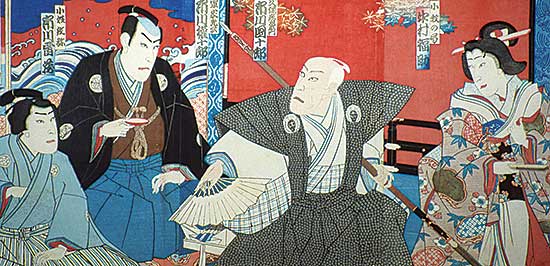 #136 ~ Kunichika - Untitled - Kabuki Scene with Actors