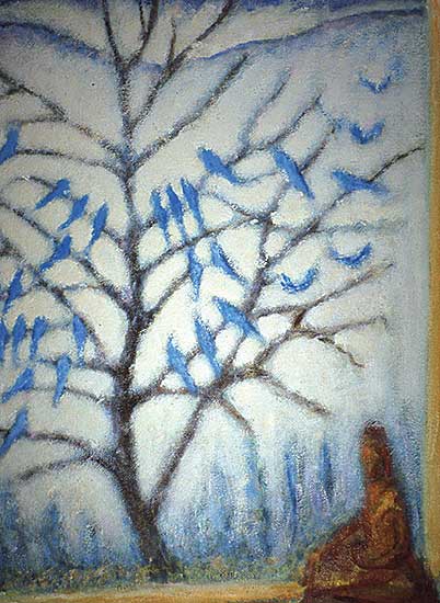 #225 ~ Mortimer-Lamb - Untitled - Bluebirds and Figure