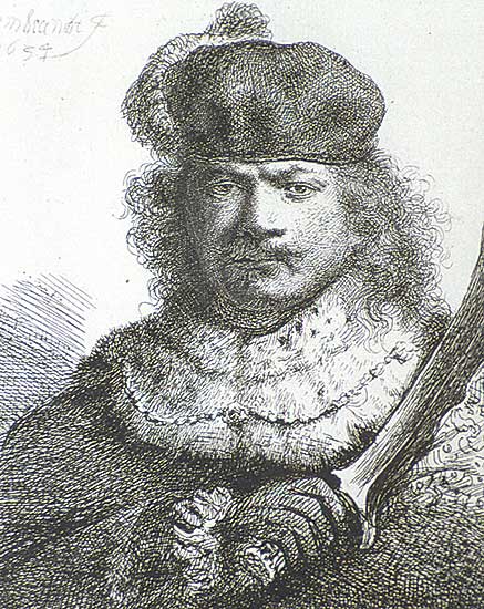 #266 ~ Rembrandt - Self Portrait with Raised Sabre