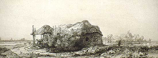 #267 ~ Rembrandt - Landscape with a Cottage and Haybarn
