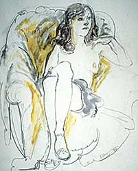 #229 ~ Newman - Untitled - Model in Yellow Chair