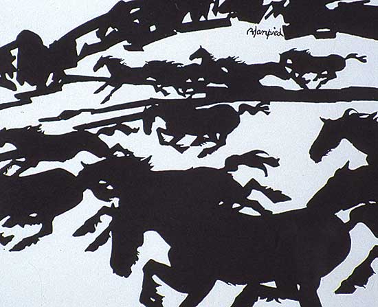 #34 ~ Blampied - Untitled - Galloping Horses