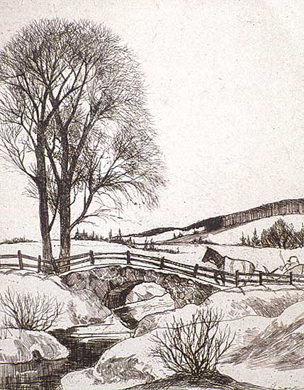 #46 ~ Byrne - Untitled - Ontario Winter Scene with Sleigh