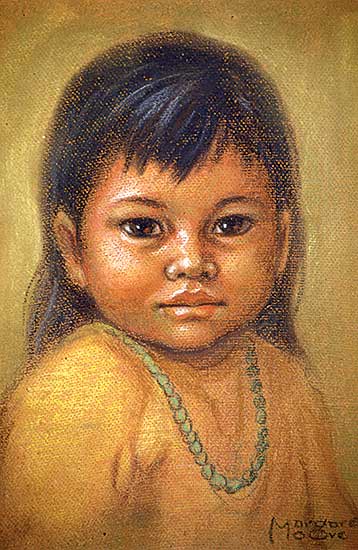 #238 ~ Moore - Untitled - Small Child with Green Necklace