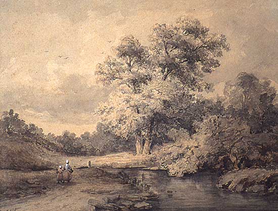 #283 ~ Roelofs - Untitled - Mother and Child on a Road by a Stream