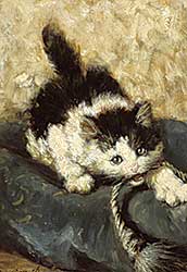 #285 ~ Ronner-Knip - Untitled - Kitten Playing