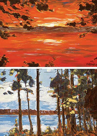 #238 ~ Herold - Sunset at Fow Lake, Man.