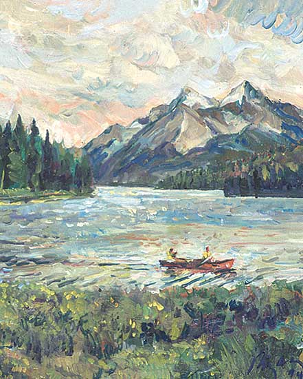 #378 ~ Rigaux - Canoeing on Bow Lake