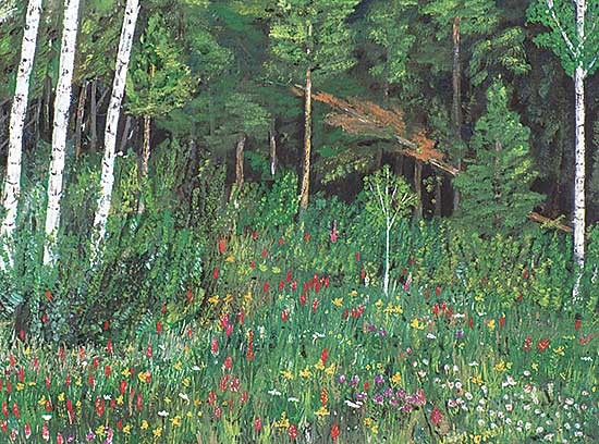 #517 ~ Rigaux - Untitled - Forest Interior with Flowers