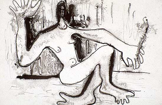 #521 ~ Robinson - Untitled - Figure with Cigarette