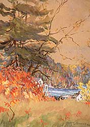 #504 ~ McGillvray - Untitled - Cottage Scene with Lake