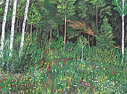 #517 ~ Rigaux - Untitled - Forest Interior with Flowers