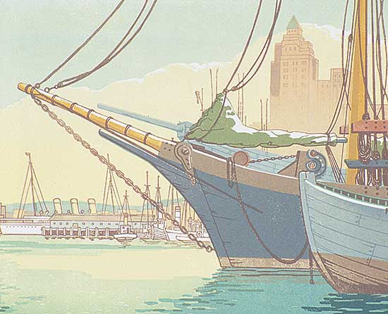 #79 ~ Goranson - Boats in Coal Harbour, Vancouver, B.C.  #35/60
