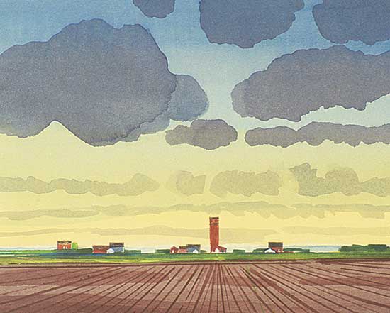#97 ~ Hurley - Untitled - Prairie Town with Ploughed Fields