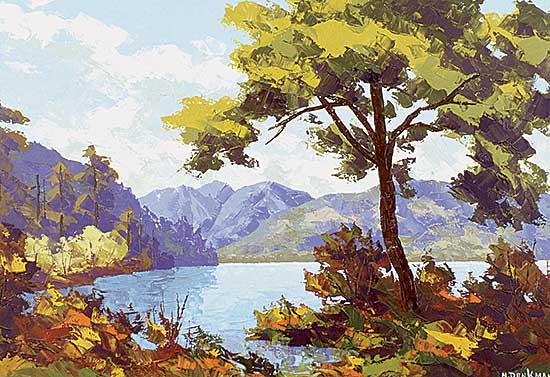 #242 ~ Denkman - Untitled - Coastal Mountain Scene