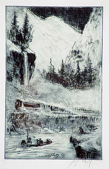 #293 ~ Jopling - Untitled - Train in Mountains with Canoe