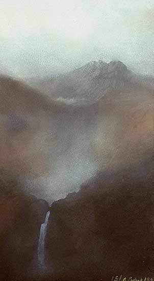 #532 ~ Pashak - Untitled - Landscape with Waterfall