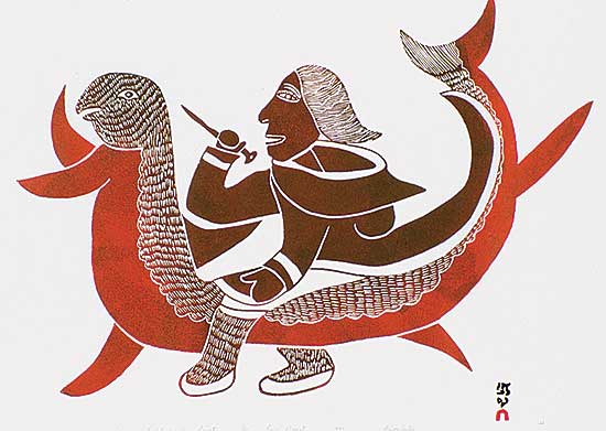 #577 ~ Ashoona - Woman Fighting Sea Spirit  #11/50