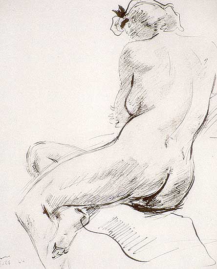 #230 ~ Feuillate - Femme Assise de Dos