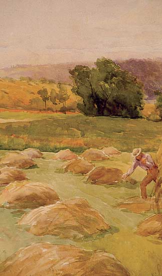 #364 ~ Sandham - Untitled - Man Haying