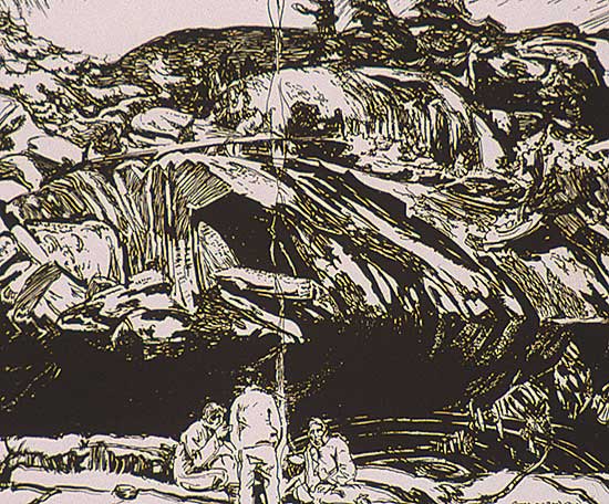 #387 ~ Varley - Untitled - Campfire by a River