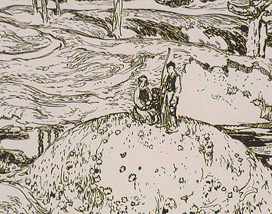 #388 ~ Varley - Untitled - Family on a Hillside