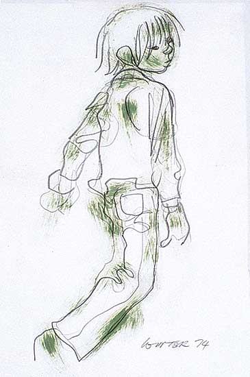 #559 ~ Winter - Untitled - Young Boy Walking