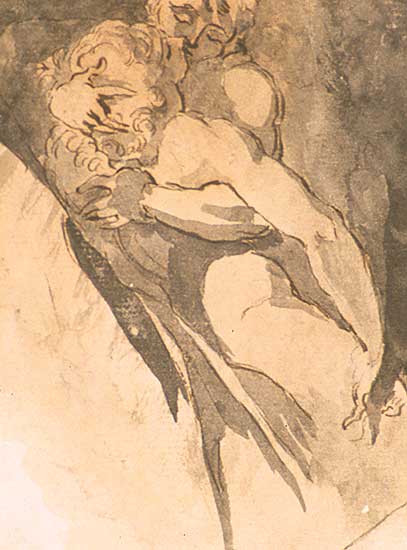 #86 ~ Fussli - Untitled - Two Figures in an Embrace